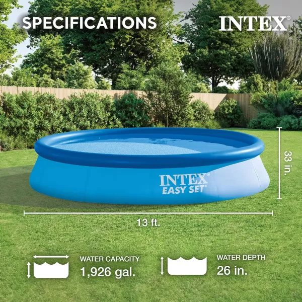 Intex 28165EH Easy Set Inflatable Swimming Pool Set 15ft x 42in  Includes 1000 GPH Cartridge Filter Pump  Removable Ladder  Pool Cover  Ground Cloth13FT x 33IN