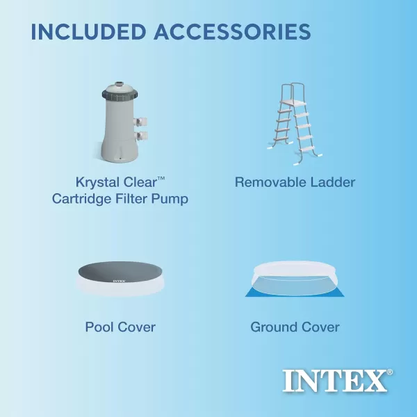 Intex 28165EH Easy Set Inflatable Swimming Pool Set 15ft x 42in  Includes 1000 GPH Cartridge Filter Pump  Removable Ladder  Pool Cover  Ground Cloth18FT x 48IN