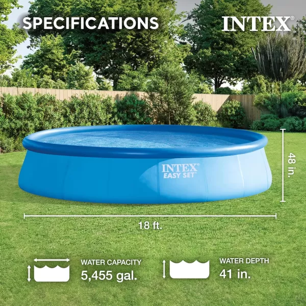 Intex 28165EH Easy Set Inflatable Swimming Pool Set 15ft x 42in  Includes 1000 GPH Cartridge Filter Pump  Removable Ladder  Pool Cover  Ground Cloth18FT x 48IN
