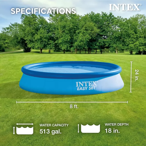 Intex 28165EH Easy Set Inflatable Swimming Pool Set 15ft x 42in  Includes 1000 GPH Cartridge Filter Pump  Removable Ladder  Pool Cover  Ground Cloth8FT x 24IN
