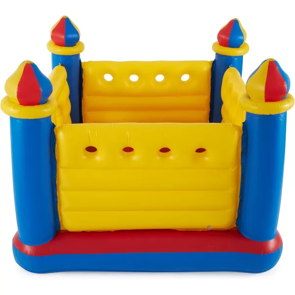 Intex 48259EP Inflatable Colorful JumpOLene Castle Bouncer Indoor Outdoor Kids Jump Bounce House for 2 Kids Ages 3 to 6 Years