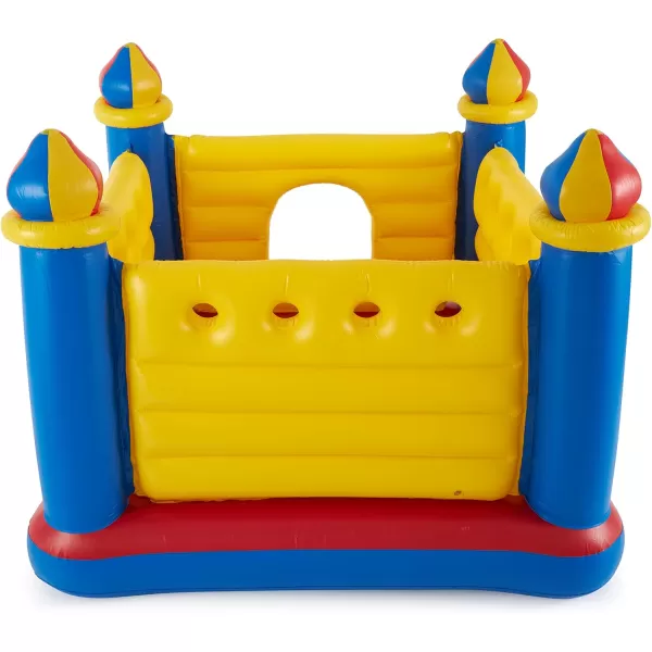 Intex 48259EP Inflatable Colorful JumpOLene Castle Bouncer Indoor Outdoor Kids Jump Bounce House for 2 Kids Ages 3 to 6 Years