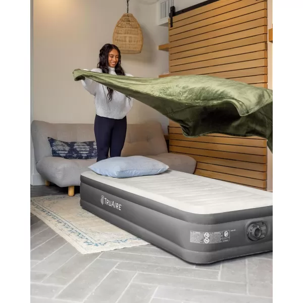 Intex 64021E TruAire Luxury Air Mattress FiberTech  Builtin Electric Pump  Multizone Support SystemTruAire TPU Luxury Air Mattress