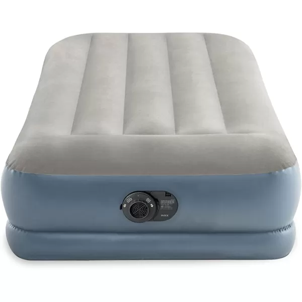 Intex 64115ED DuraBeam Standard Pillow Rest Air Mattress FiberTech  Twin Size  Builtin Electric Pump  12in Bed Height  300lb Weight Capacity