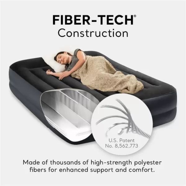 Intex 64121ED DuraBeam Plus Pillow Rest Air Mattress FiberTech  Twin Size  Builtin Electric Pump  165in Bed Height  300lb Weight CapacityQueen