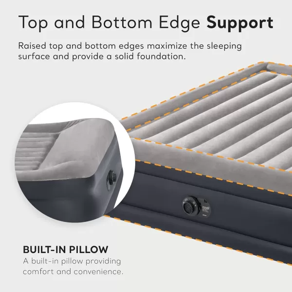 Intex 64135ED DuraBeam Plus Deluxe Pillow Rest Air Mattress FiberTech  Queen Size  Builtin Electric Pump  165in Bed Height  600lb Weight CapacityKing