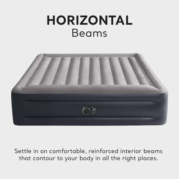 Intex 64135ED DuraBeam Plus Deluxe Pillow Rest Air Mattress FiberTech  Queen Size  Builtin Electric Pump  165in Bed Height  600lb Weight CapacityKing