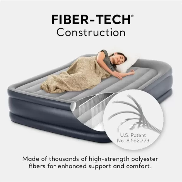 Intex 64135ED DuraBeam Plus Deluxe Pillow Rest Air Mattress FiberTech  Queen Size  Builtin Electric Pump  165in Bed Height  600lb Weight CapacityQueen
