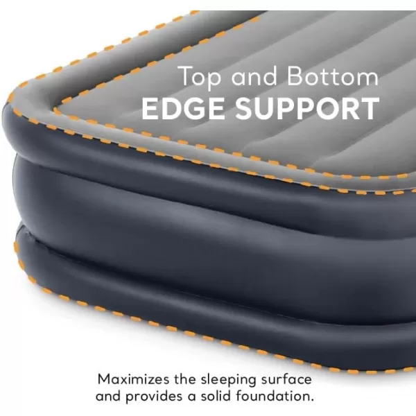 Intex 64135ED DuraBeam Plus Deluxe Pillow Rest Air Mattress FiberTech  Queen Size  Builtin Electric Pump  165in Bed Height  600lb Weight CapacityTwin