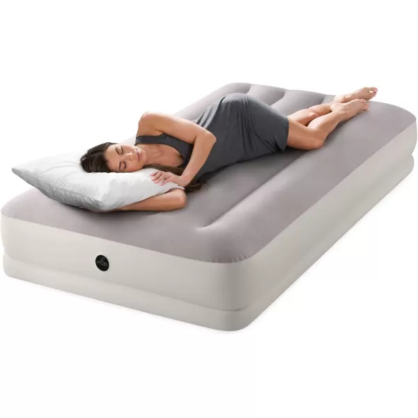 Intex 64177E DuraBeam Standard Prestige MidRise Air Mattress FiberTech  Twin Size  Quickfill USB Air PumpDuraBeam Standard Prestige MidRise Air Mattress
