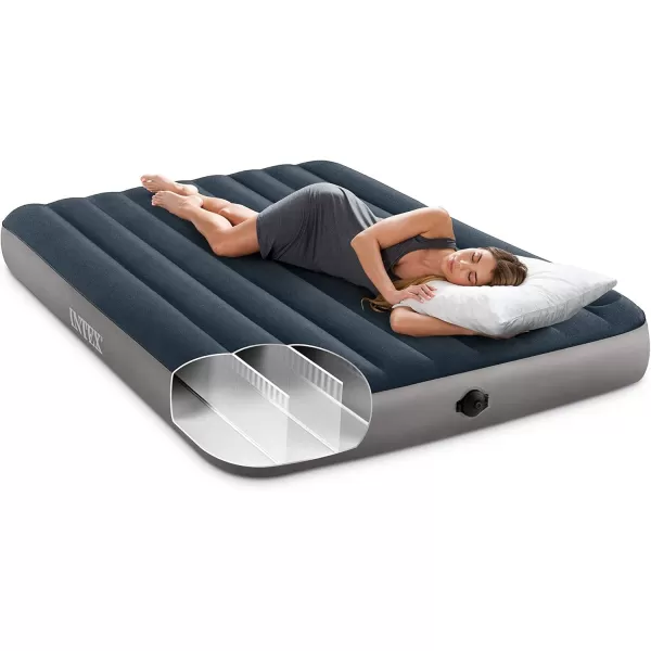 Intex 64781E DuraBeam Standard SingleHigh Air Mattress FiberTech  Twin Size  2Step Pump  10in Bed Height  300lb Weight CapacityQueen