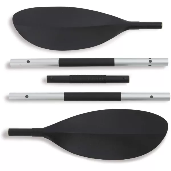 Intex 69629E 86quot Kayak Paddle Ribbed Spoon Shaped Blades  Durable Lightweight Shaft  Comfortable Grips  3Position Feather Adjustability  TUV RL Approved