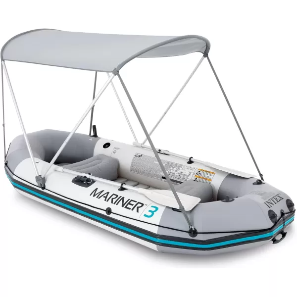 Intex Bimini Top Sun Shade Canopy Cover with Aluminum Frame for Mariner Seahawk Excursion ampamp Challenger Boat Models Accessory Only Gray