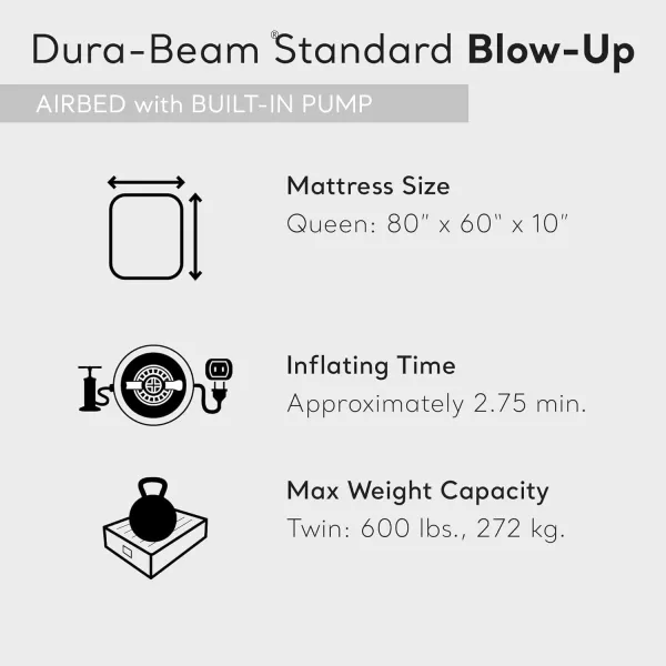 Intex DuraBeam Standard Pillow Rest Classic Air Mattress Series with Internal PumpQueen