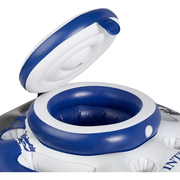 Intex Mega Chill Swimming Pool Inflatable Floating 24 Can Beverage Cooler Holder for Swimming Boating Tubing BBQs and More Blue
