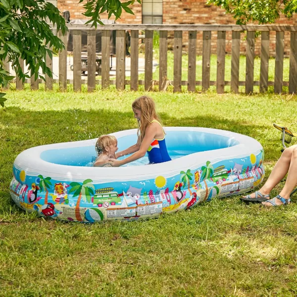 Intex Paradise Seaside Inflatable Pool 103x63x18in 3 185 Gallons Beige