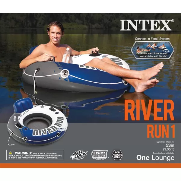 Intex River Run Inflatable Floating Tube Water Raft for Lake River Pool12 Pack