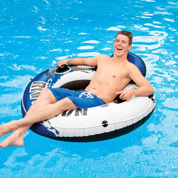 Intex River Run Inflatable Floating Tube Water Raft for Lake River Pool6 Pack