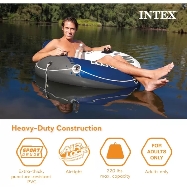 Intex River Run Inflatable Floating Tube Water Raft for Lake River Pool6 Pack