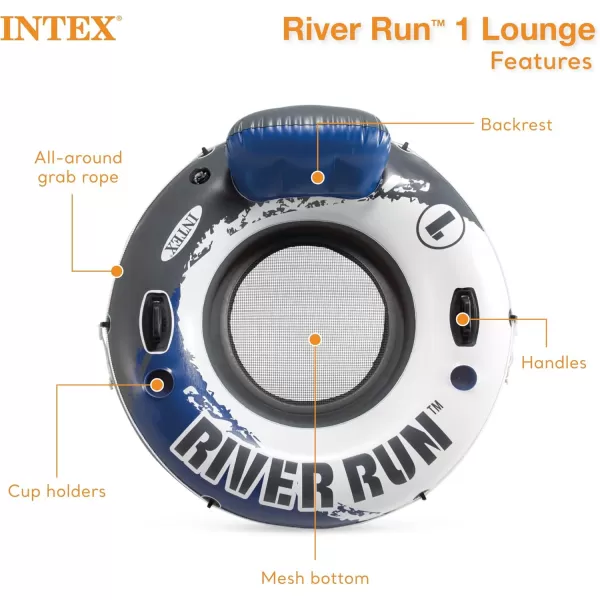 Intex River Run Inflatable Floating Tube Water Raft for Lake River Pool6 Pack