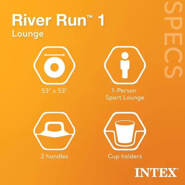Intex River Run Inflatable Floating Tube Water Raft for Lake River Pool6 Pack