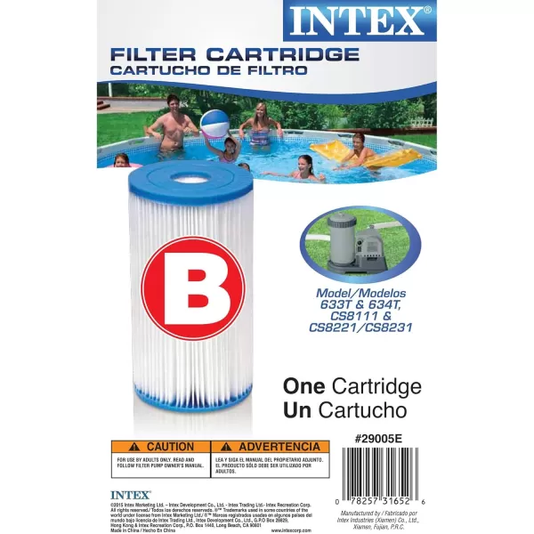 Intex Type A or C Filter Cartridge for PoolsType B
