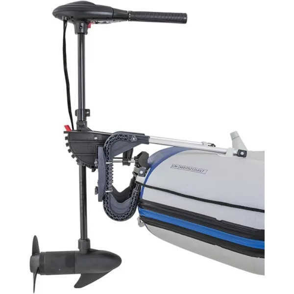 INTEX 68631E Transom Trolling Motor Easy to Attach  BuiltIn Battery Meter  Quiet Motor  Weed Escape Mode  Suitable for Freshwater and Saltwater