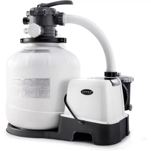 INTEX QS1200 Krystal Clear Saltwater Chlorine System for Above Ground Pools Keeps Water Clear  Removes Bacteria  Reduces Chemical Use  Sleek Control Panel with Buttons  Up to 15000 Gallon PoolsSand Filter Pump  Saltwater System