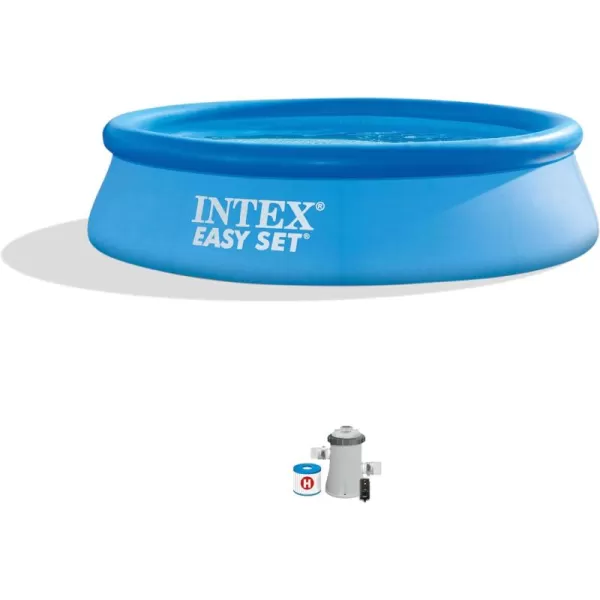 Intex 28165EH Easy Set Inflatable Swimming Pool Set 15ft x 42in  Includes 1000 GPH Cartridge Filter Pump  Removable Ladder  Pool Cover  Ground Cloth10FT x 30IN