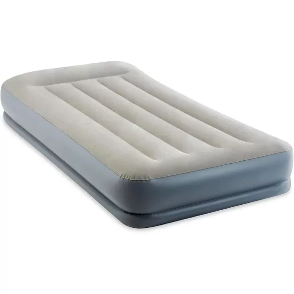 Intex 64115ED DuraBeam Standard Pillow Rest Air Mattress FiberTech  Twin Size  Builtin Electric Pump  12in Bed Height  300lb Weight Capacity