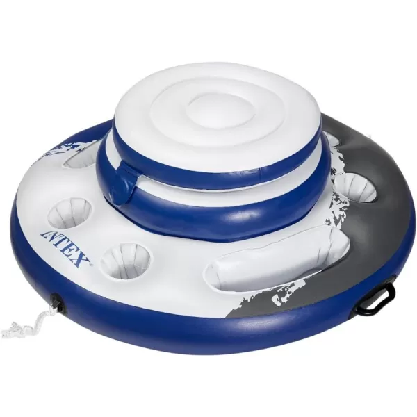 Intex Mega Chill Swimming Pool Inflatable Floating 24 Can Beverage Cooler Holder for Swimming Boating Tubing BBQs and More Blue
