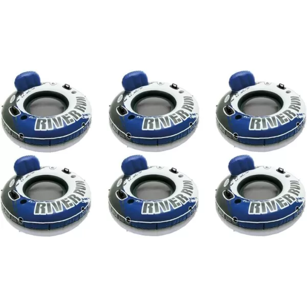 Intex River Run Inflatable Floating Tube Water Raft for Lake River Pool6 Pack
