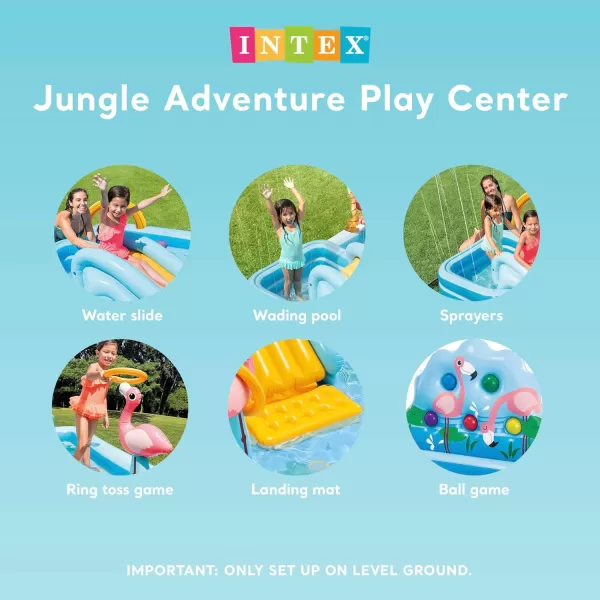 INTEX Friendly Octopus Inflatable Kiddie Pool Inflatable Kids Pool with Water Sprayer and Slide  Splash Pad  92quot x 72quot x 59quot  Ages 3Blue