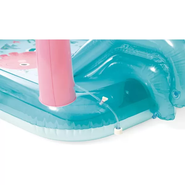 INTEX Friendly Octopus Inflatable Kiddie Pool Inflatable Kids Pool with Water Sprayer and Slide  Splash Pad  92quot x 72quot x 59quot  Ages 3Blue