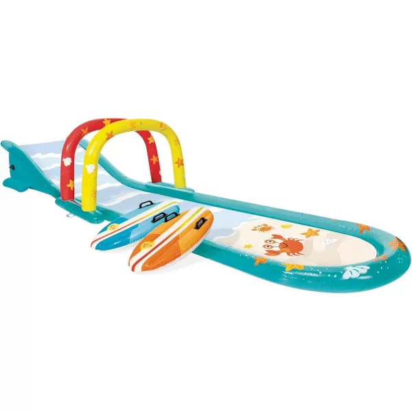 INTEX Friendly Octopus Inflatable Kiddie Pool Inflatable Kids Pool with Water Sprayer and Slide  Splash Pad  92quot x 72quot x 59quot  Ages 3Blue