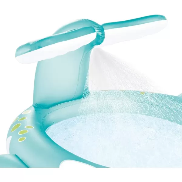 INTEX Friendly Octopus Inflatable Kiddie Pool Inflatable Kids Pool with Water Sprayer and Slide  Splash Pad  92quot x 72quot x 59quot  Ages 3Blue
