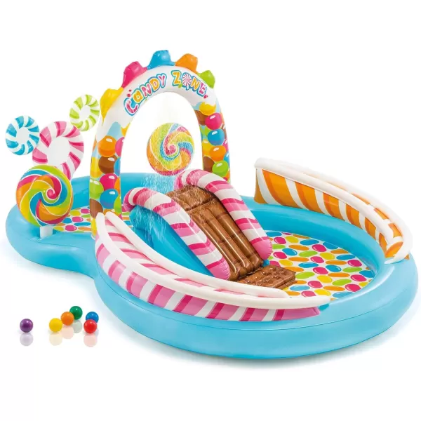 INTEX Friendly Octopus Inflatable Kiddie Pool Inflatable Kids Pool with Water Sprayer and Slide  Splash Pad  92quot x 72quot x 59quot  Ages 3Multicolor