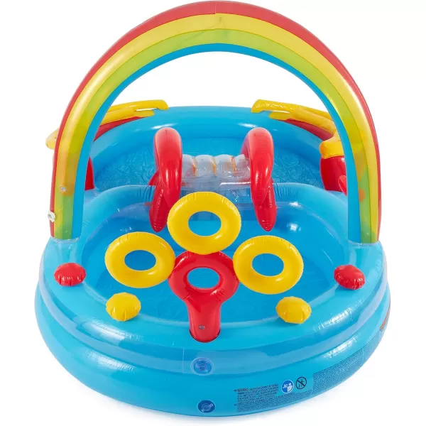 INTEX Friendly Octopus Inflatable Kiddie Pool Inflatable Kids Pool with Water Sprayer and Slide  Splash Pad  92quot x 72quot x 59quot  Ages 3Multicolor