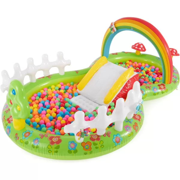 INTEX Friendly Octopus Inflatable Kiddie Pool Inflatable Kids Pool with Water Sprayer and Slide  Splash Pad  92quot x 72quot x 59quot  Ages 3Multicolor