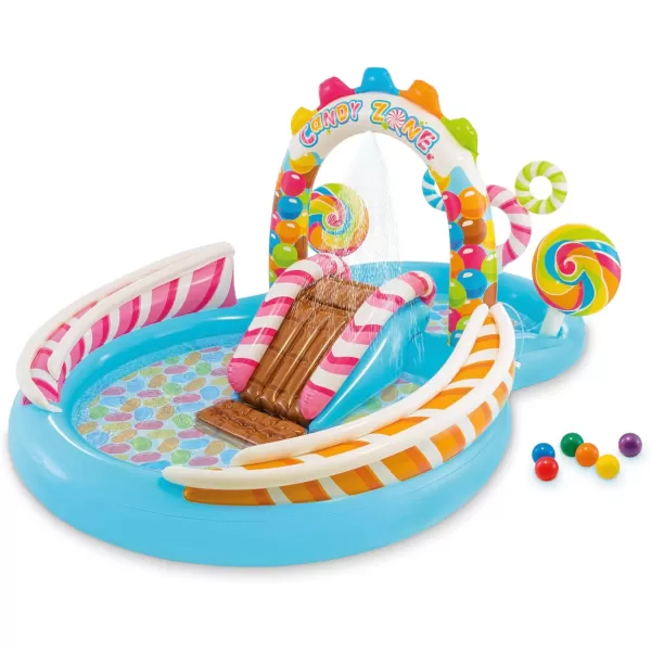 INTEX Friendly Octopus Inflatable Kiddie Pool Inflatable Kids Pool with Water Sprayer and Slide  Splash Pad  92quot x 72quot x 59quot  Ages 3Multicolor
