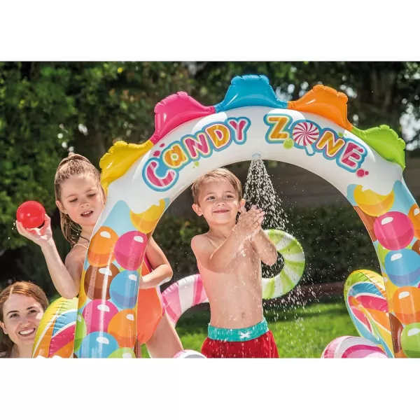 INTEX Friendly Octopus Inflatable Kiddie Pool Inflatable Kids Pool with Water Sprayer and Slide  Splash Pad  92quot x 72quot x 59quot  Ages 3Multicolor