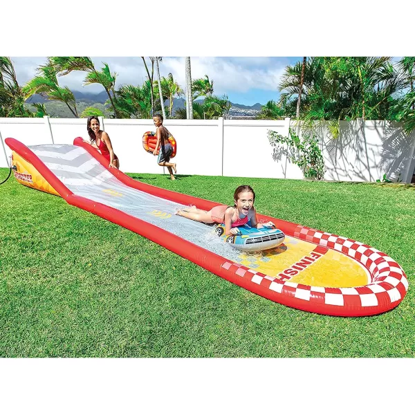 INTEX Friendly Octopus Inflatable Kiddie Pool Inflatable Kids Pool with Water Sprayer and Slide  Splash Pad  92quot x 72quot x 59quot  Ages 3Red