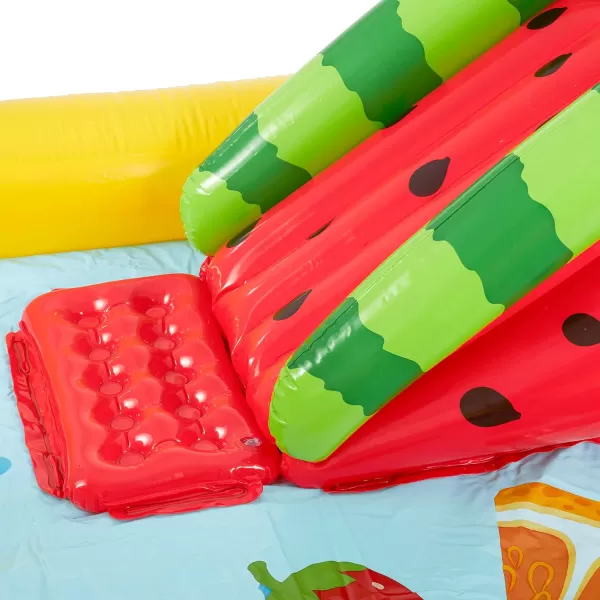 INTEX Friendly Octopus Inflatable Kiddie Pool Inflatable Kids Pool with Water Sprayer and Slide  Splash Pad  92quot x 72quot x 59quot  Ages 3Yellow