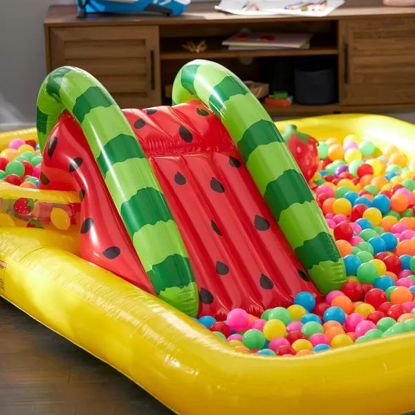 INTEX Friendly Octopus Inflatable Kiddie Pool Inflatable Kids Pool with Water Sprayer and Slide  Splash Pad  92quot x 72quot x 59quot  Ages 3Yellow