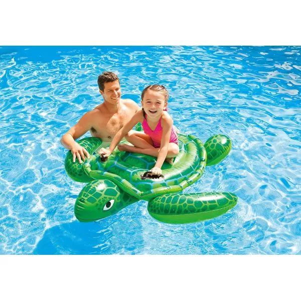 INTEX Lil Sea Turtle Inflatable Pool Float Animal Pool Toy For Kids  2 HeavyDuty Handles  88lb Weight Capacity  59quot x 50quot  For Ages 3