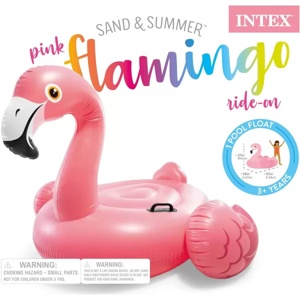 INTEX Pink Flamingo Inflatable Pool Float Animal Pool Toy For Kids  2 HeavyDuty Handles  88lb Weight Capacity  70quot x 53quot  For Ages 3