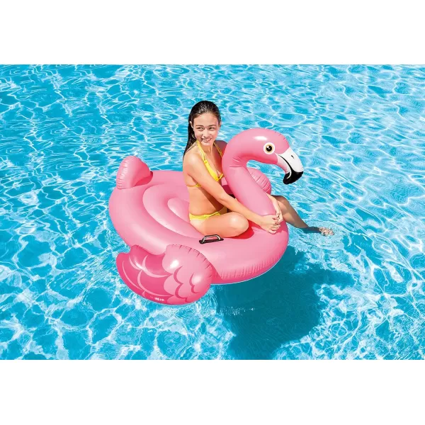 INTEX Pink Flamingo Inflatable Pool Float Animal Pool Toy For Kids  2 HeavyDuty Handles  88lb Weight Capacity  70quot x 53quot  For Ages 3