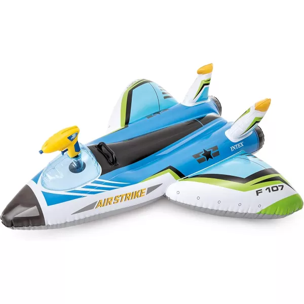 INTEX Water Gun Plane Inflatable Pool Float Pool Toy for Kids  Includes Toy Water Gun  88lb Weight Capacity  46quot x 46quot  Color May Vary