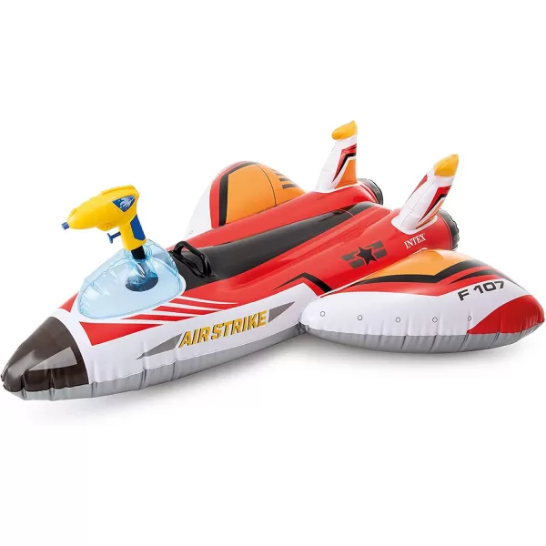 INTEX Water Gun Plane Inflatable Pool Float Pool Toy for Kids  Includes Toy Water Gun  88lb Weight Capacity  46quot x 46quot  Color May Vary