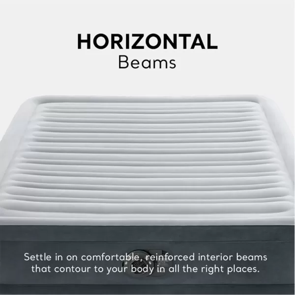 Intex DuraBeam Deluxe ComfortPlush Elevated Air Mattress FiberTech  Queen Size  Builtin Electric Pump  18in Bed Height  600lb Weight CapacityFull